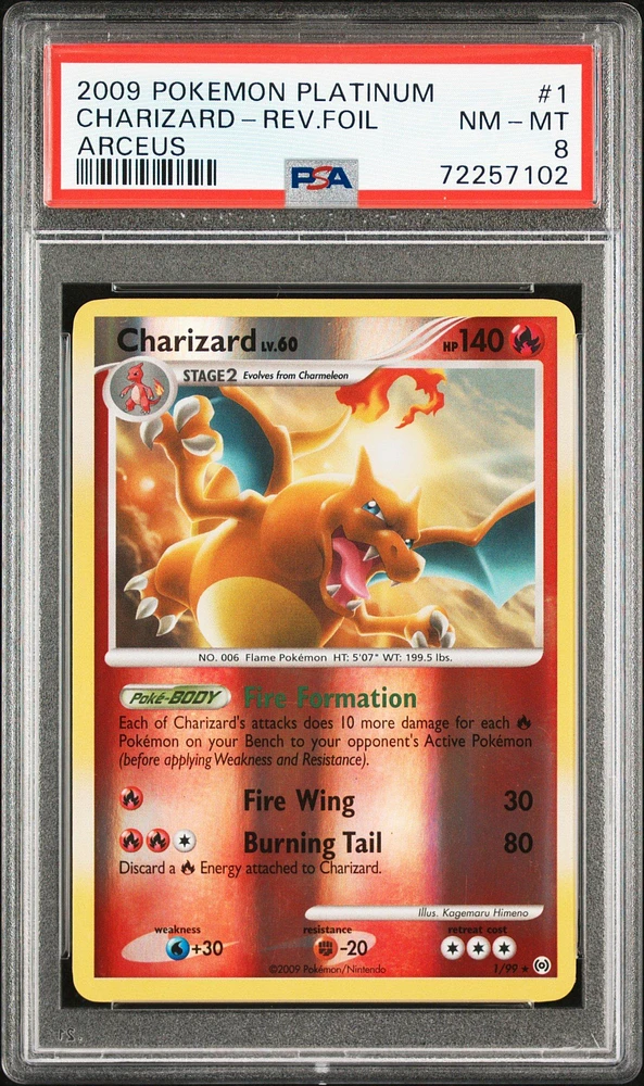 2009 Pokemon Platinum Arceus 1 Charizard-reverse Foil PSA
