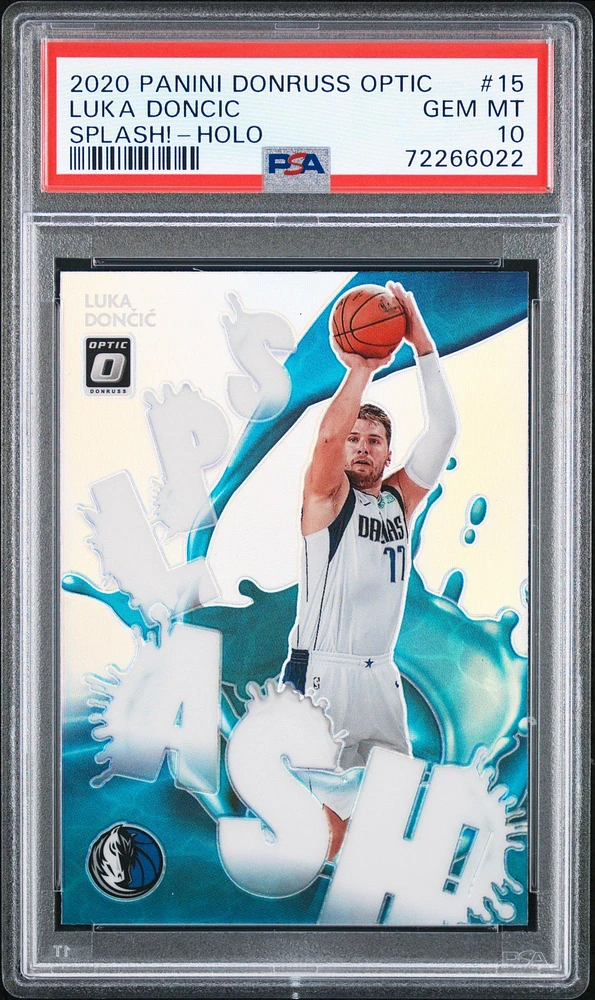 2020 Panini Donruss Optic Splash! 15 Luka Doncic PSA 10