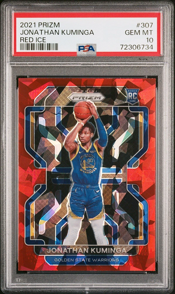 2021 Panini Prizm 307 Jonathan Kuminga Red Ice PSA 10