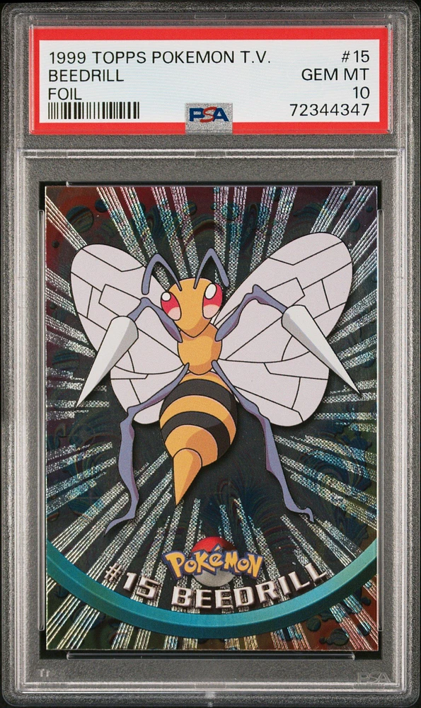 1999 Topps Pokemon Tv 15 Beedrill Foil PSA 10
