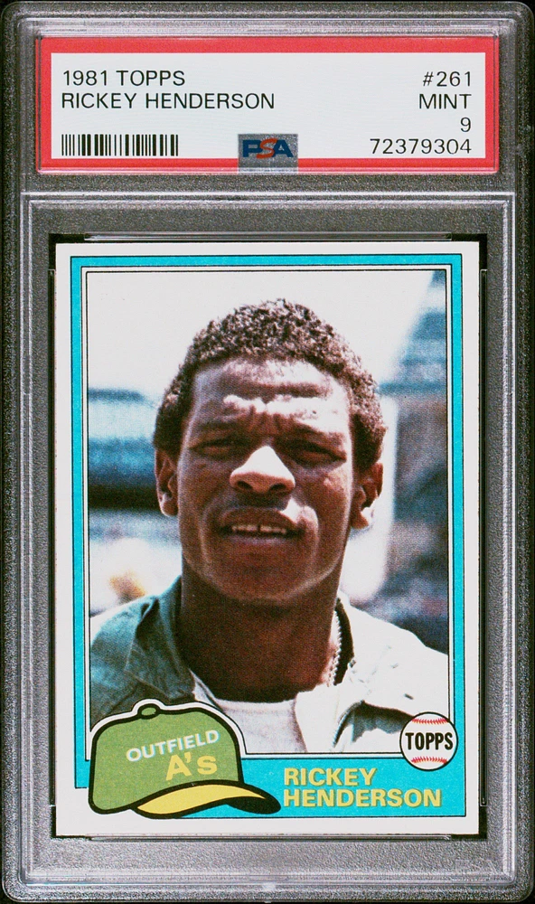 1981 Topps 261 Rickey Henderson PSA 9