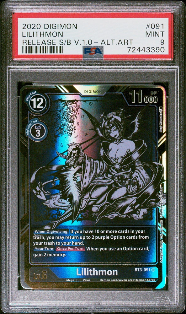 2020 Digimon Release Special Booster Ver.1.0 091 Lilithmon Alternate Art PSA 9
