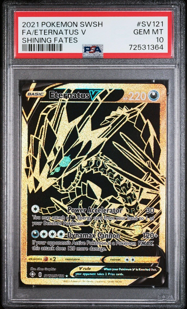 2021 Pokemon Sword & Shield Shining Fates Sv121 Fa/eternatus V PSA 10