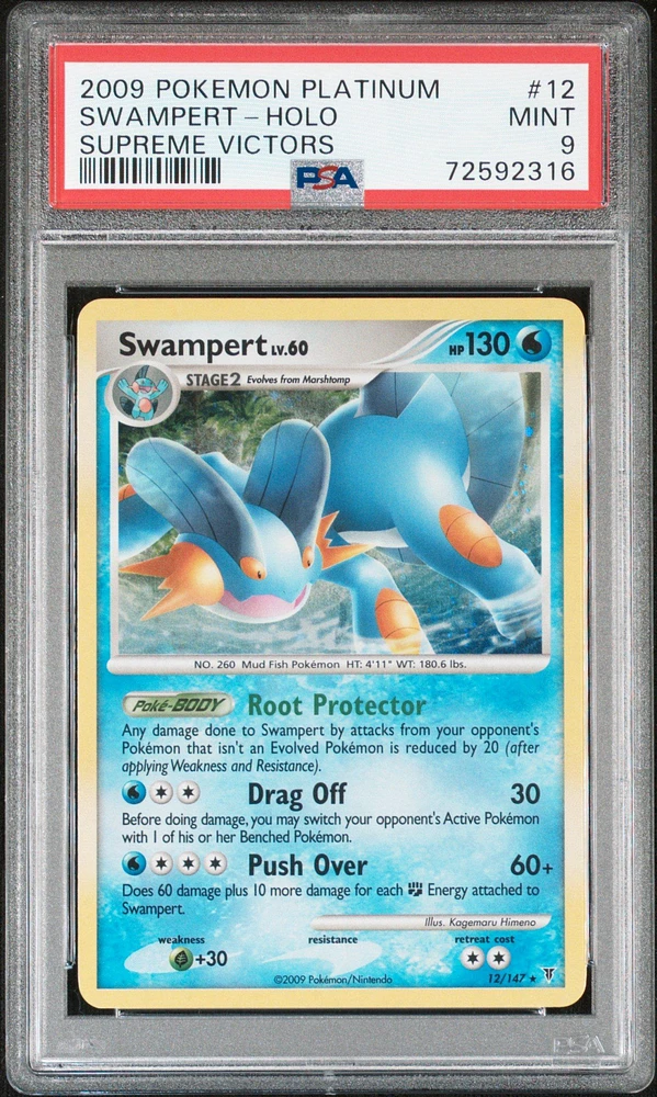 2009 Pokemon Platinum Supreme Victors 12 Swampert-holo PSA 9