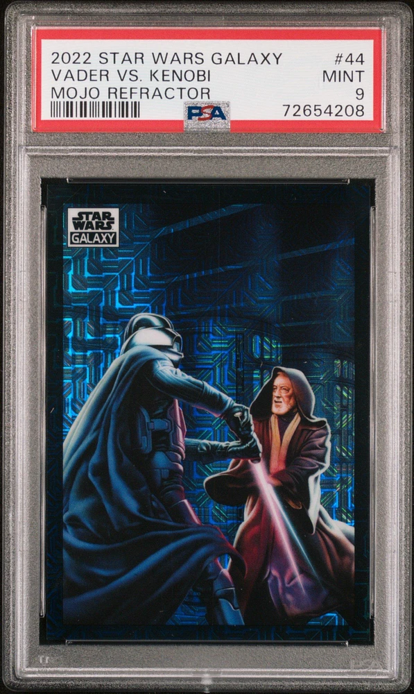 2022 Topps Chrome Star Wars Galaxy 44 Darth Vader Vs. Obi-wan Kenobi Mojo Refractor PSA 9