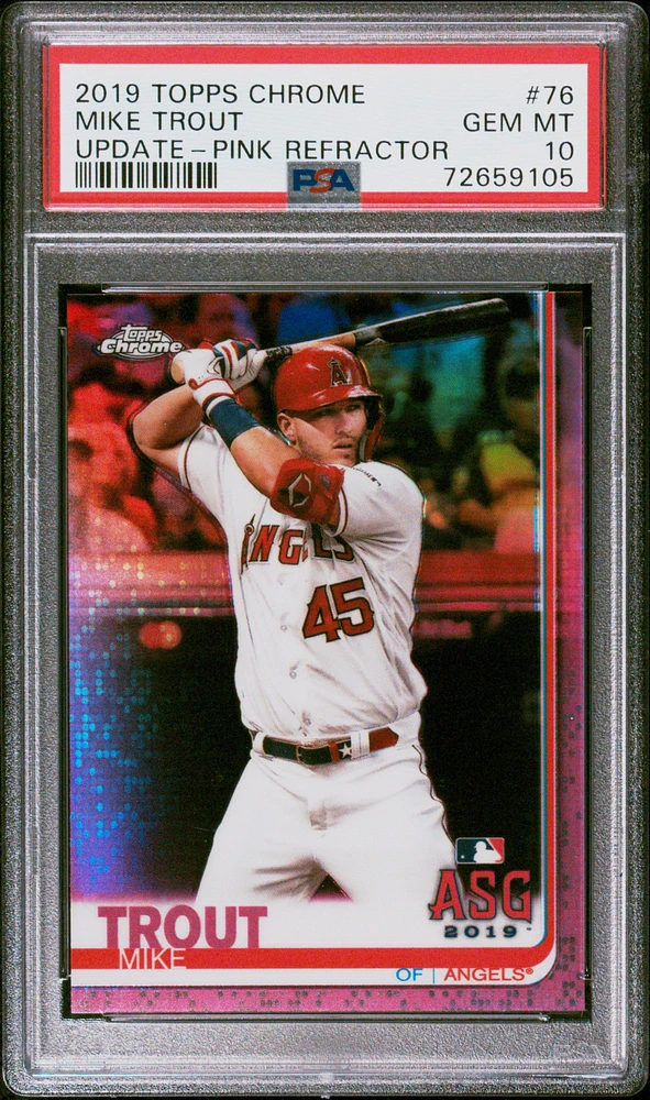2019 Topps Chrome Update 76 Mike Trout PSA 10