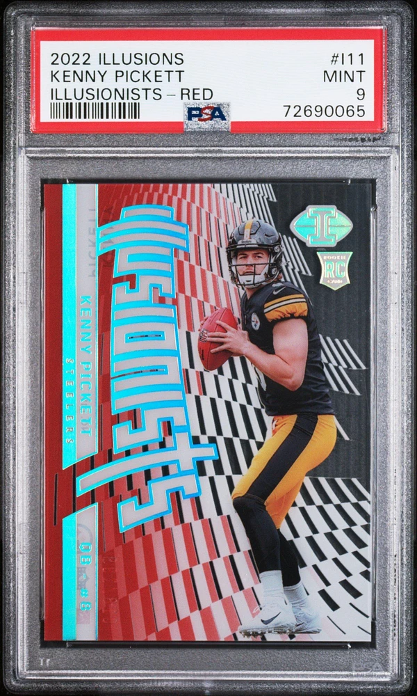 2022 Panini Illusions Illusionists I11 Kenny Pickett Red PSA 9