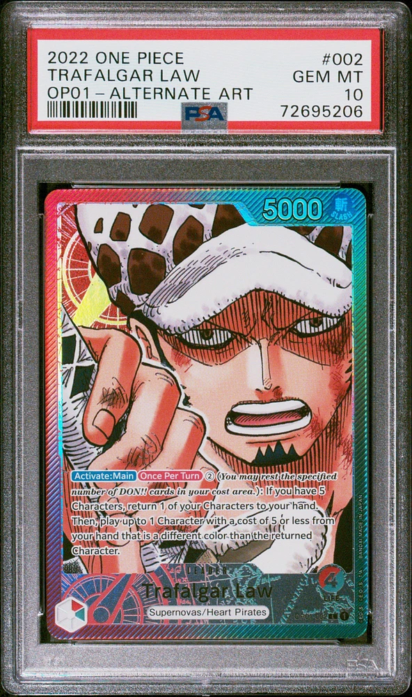 2022 One Piece Op01-romance Dawn Trafalgar Law Alternate Art PSA 10
