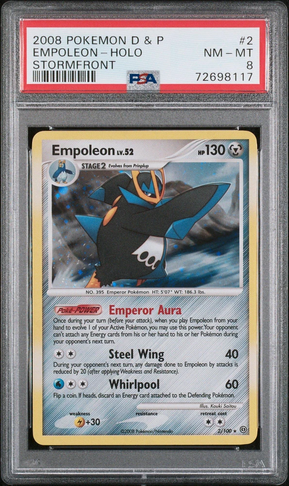 2008 Pokemon Diamond & Pearl Stormfront 2 Empoleon PSA 8