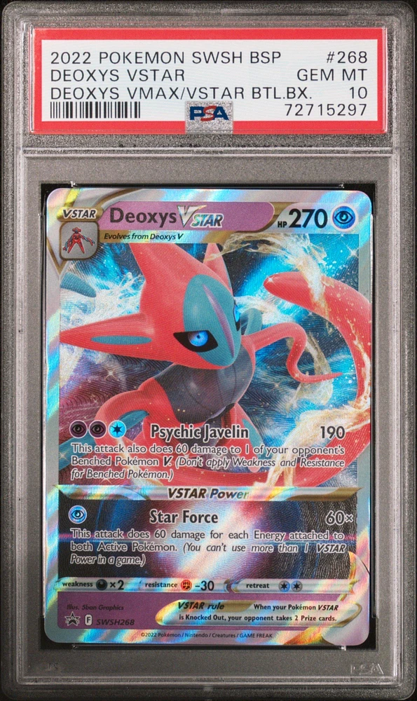 2022 Pokemon Swsh Black Star Promo 268 Deoxys Vstar Deoxys Vmax & Vstar Battle Box PSA 10