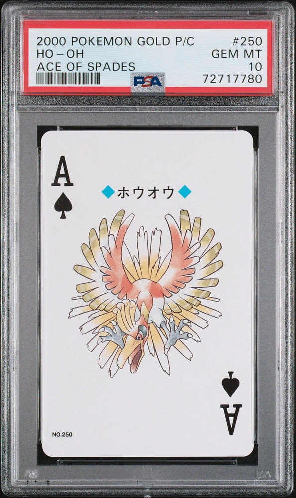 2000 Pokemon Gold Version Playing Cards 250 Ho-oh Ace Of Spades PSA 10
