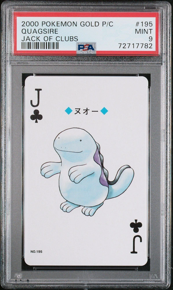 2000 Pokemon Gold Version Playing Cards 195 Quagsire Jack Of Clubs PSA 9