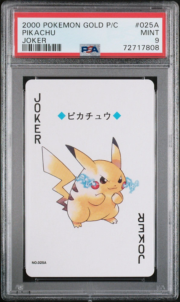2000 Pokemon Gold Version Playing Cards 025a Pikachu Joker PSA 9