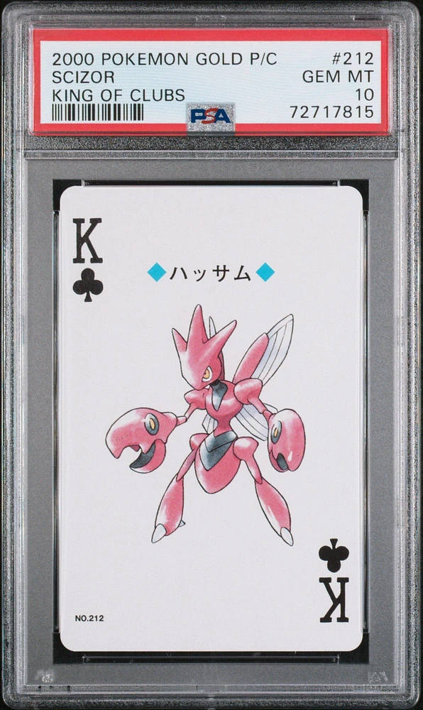 2000 Pokemon Gold Version Playing Cards 212 Scizor King Of Clubs PSA 10