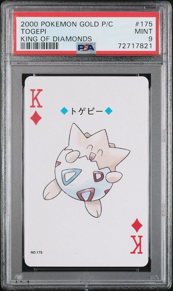 2000 Pokemon Gold Version Playing Cards 175 Togepi King Of Diamonds PSA 9