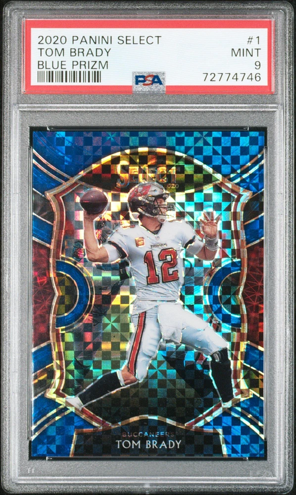 2020 Panini Select 1 Tom Brady Blue Prizm PSA 9