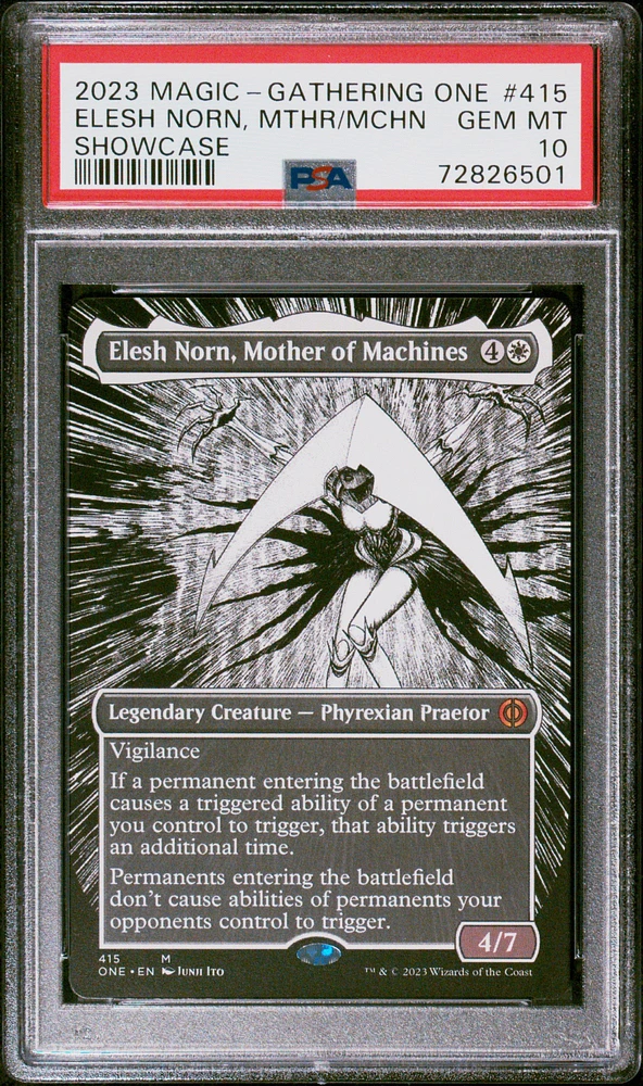 2023 Magic The Gathering Phyrexia: All Will Be One 415 Elesh Norn, Mother Of Machines Showcase PSA 10