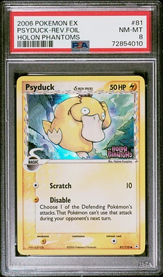 2006 Pokemon Ex Holon Phantoms 81 Psyduck-reverse Foil PSA 8