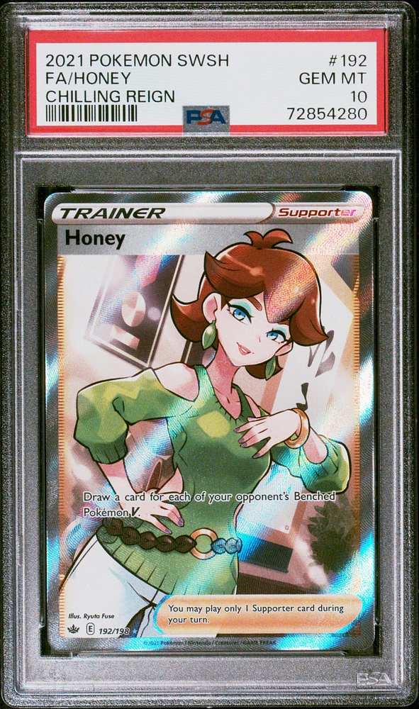 2021 Pokemon Sword & Shield Chilling Reign 192 Full Art/honey PSA 10