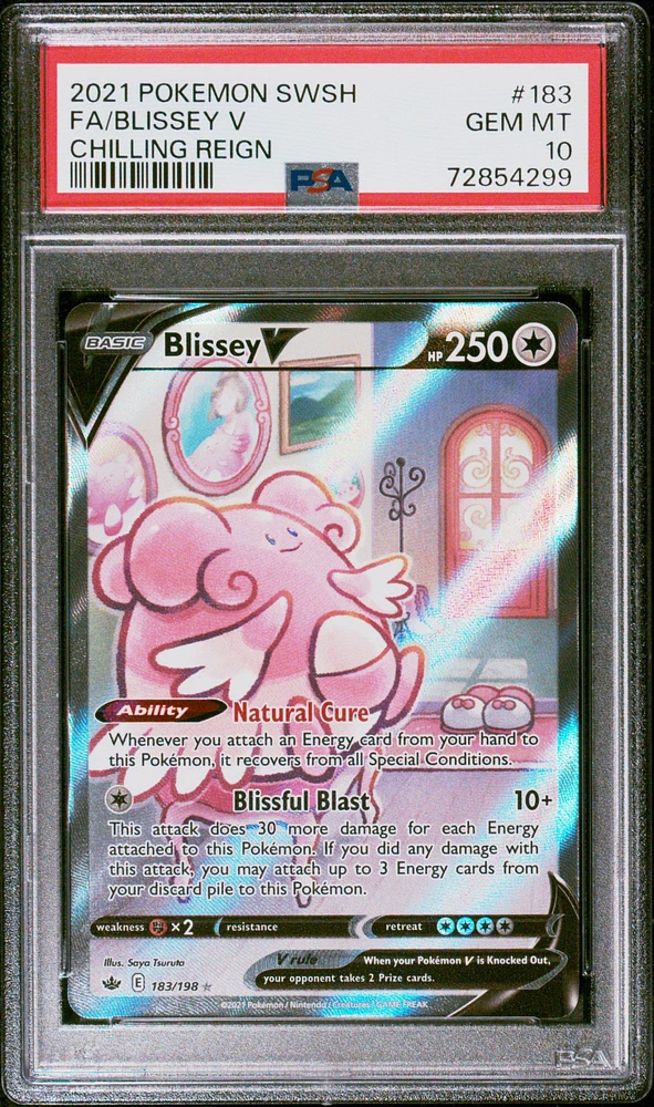2021 Pokemon Sword & Shield Chilling Reign 183 Fa/blissey V PSA 10