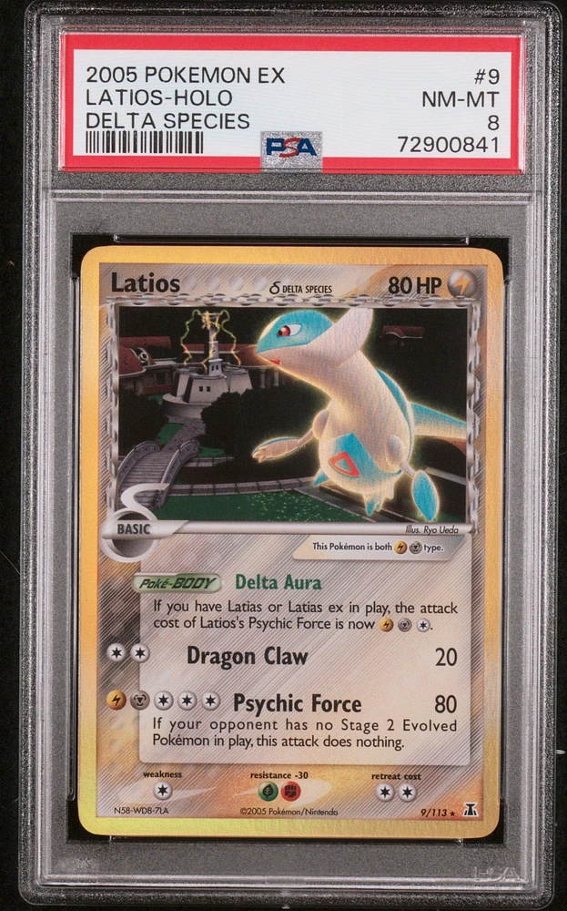 2005 Pokemon Ex Delta Species 9 Latios-holo PSA 8