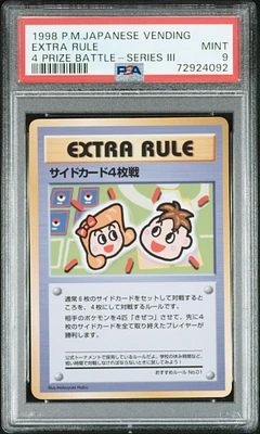 1998 Pokemon Japanese Vending Extra Rule 4 Prize Battle-series Iii PSA 9