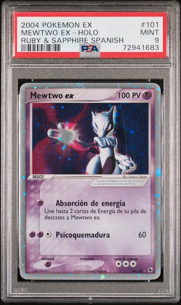 2004 Pokemon Spanish Ex Ruby & Sapphire 101 Mewtwo Ex-holo PSA