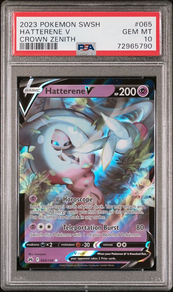 2023 Pokemon Sword And Shield Crown Zenith 065 Hatterene V PSA 10