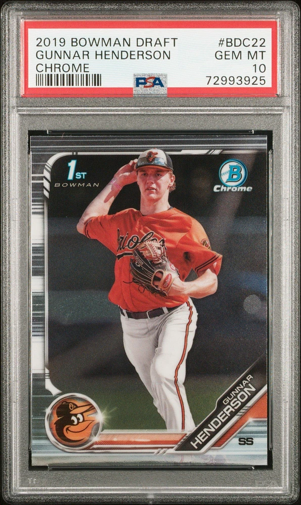 2019 Bowman Draft Bdc22 Gunnar Henderson PSA 10