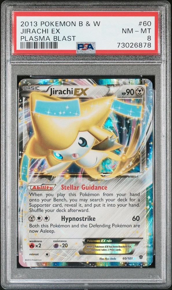 2013 Pokemon Black & White Plasma Blast 60 Jirachi Ex PSA 8