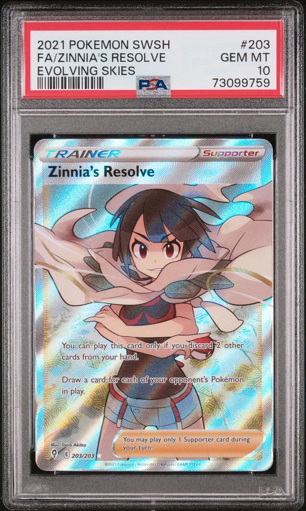 2021 Pokemon Sword & Shield Evolving Skies Fa/zinnia's Resolve PSA 10