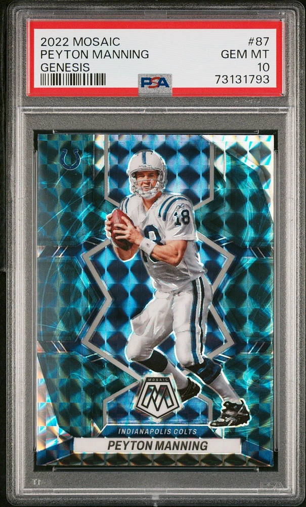 2022 Panini Mosaic 87 Peyton Manning Genesis PSA 10