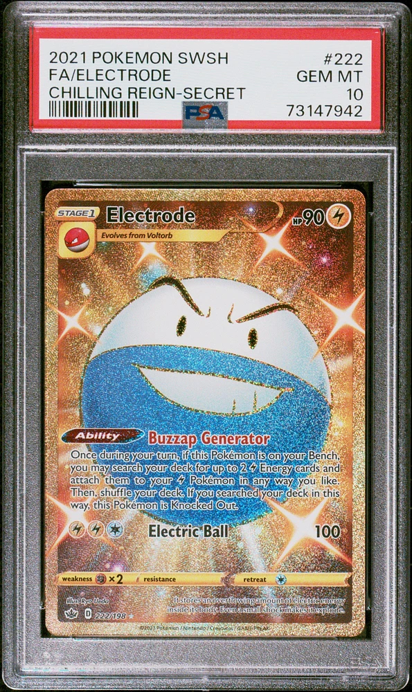 2021 Pokemon Sword & Shield Chilling Reign 222 Fa/electrode PSA 10
