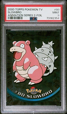 2000 Topps Pokemon Tv Animation Series 2 80 Slowbro Foil PSA 9
