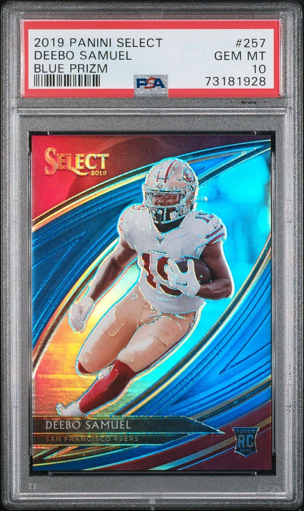 2019 Panini Select 257 Deebo Samuel Blue Prizm PSA 10