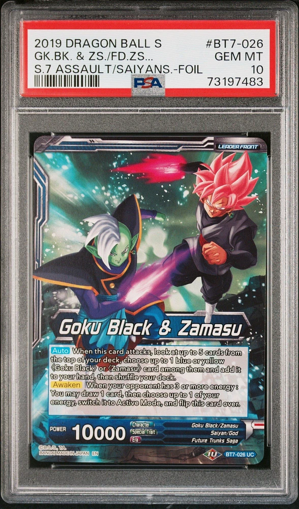 2019 Dragon Ball Super Card Game Series 7 Assault Of The Saiyans Bt7-026 Goku Black & Zamasu\fused Zamasu, Supreme Strike Foil PSA 10