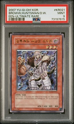 2007 Yu-gi-oh! Korean Elemental Energy Kr021 Broww, Huntsman Of Dark World Ultimate Rare PSA 9