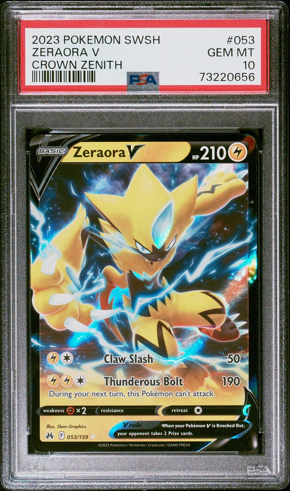 2023 Pokemon Sword And Shield Crown Zenith 053 Zeraora V PSA