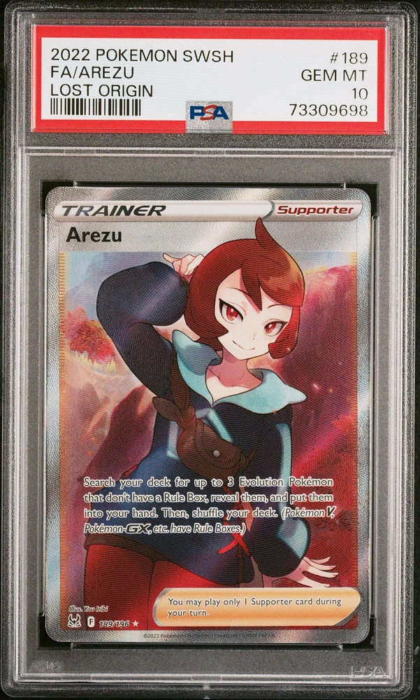 2022 Pokemon Sword & Shield Lost Origin 189 Full Art/arezu PSA 10