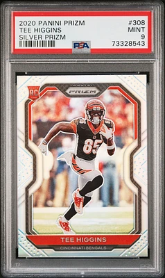 2020 Panini Prizm 308 Tee Higgins Silver Prizm PSA 9