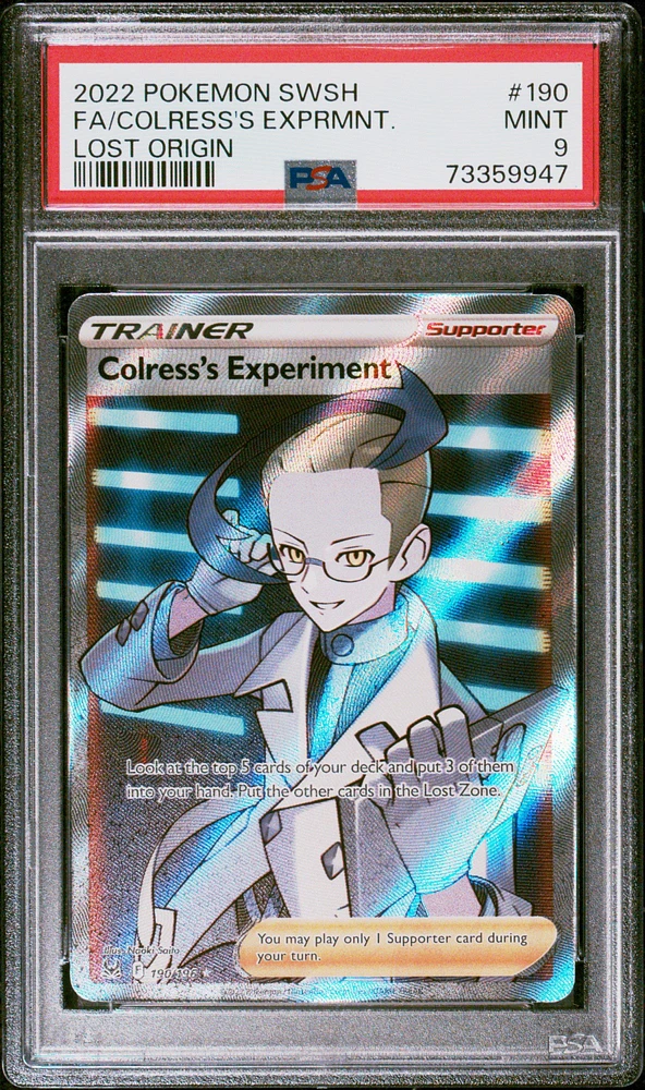 2022 Pokemon Sword & Shield Lost Origin 190 Full Art/colress's Experiment PSA 9
