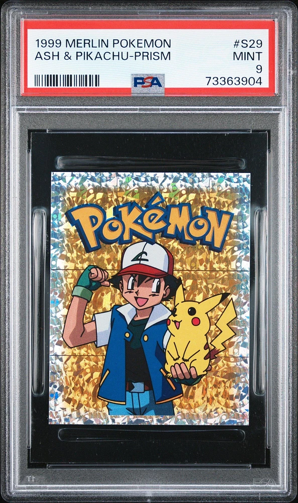 1999 Merlin Pokemon S29 Ash & Pikachu-prism PSA