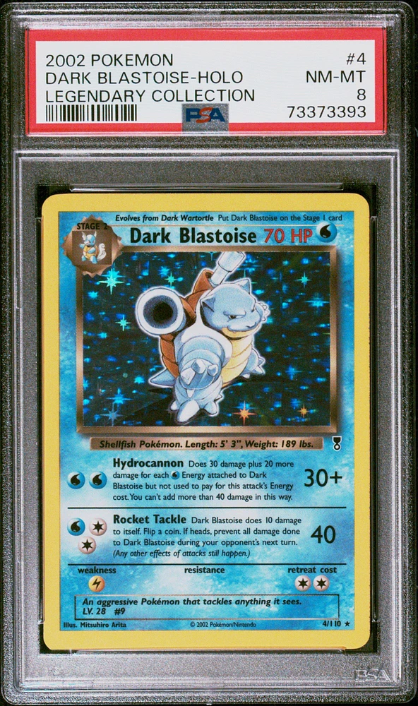 2002 Pokemon Legendary Collection 4 Dark Blastoise-holo PSA 8