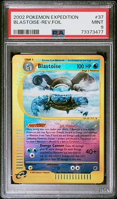 2002 Pokemon Expedition 37 Blastoise-reverse Foil PSA 9