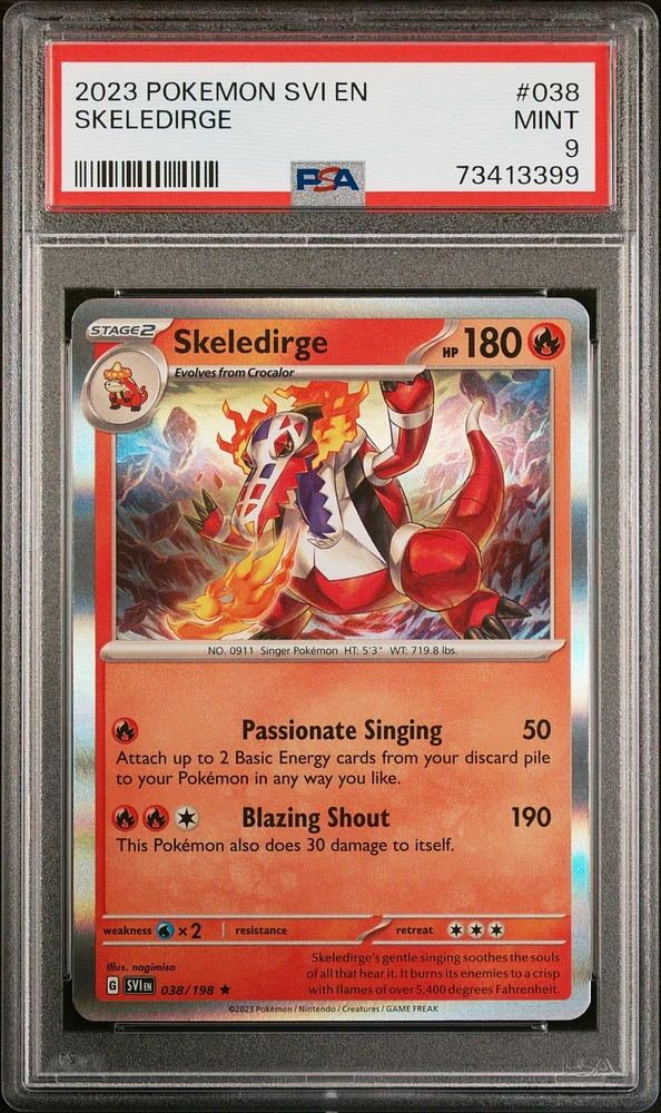 2023 Pokemon Svi En-scarlet & Violet 038 Skeledirge PSA 9