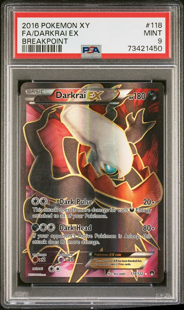 2016 Pokemon Xy Breakpoint 118 Fa/darkrai Ex PSA 9