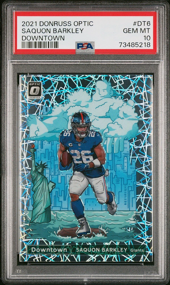 2021 Panini Donruss Optic Downtown Dt6 Saquon Barkley PSA 10