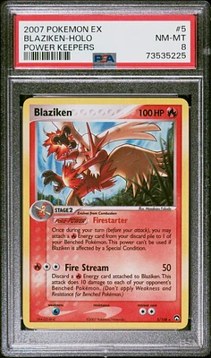 2007 Pokemon Ex Power Keepers 5 Blaziken-holo PSA 8