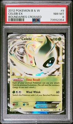 2012 Pokemon Black & White Boundaries Crossed 9 Celebi Ex PSA 8