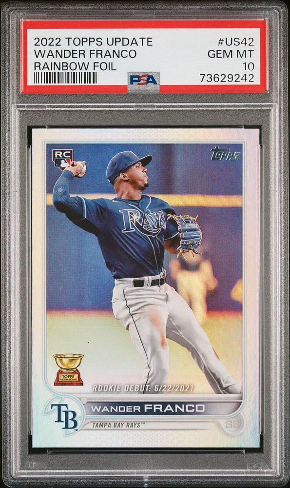 2022 Topps Update Us42 Wander Franco Rainbow Foil PSA 10
